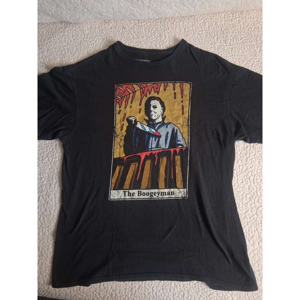 Halloween Michael Myers The Boogeyman Graphic T-Shirt Black Mens Large Horror